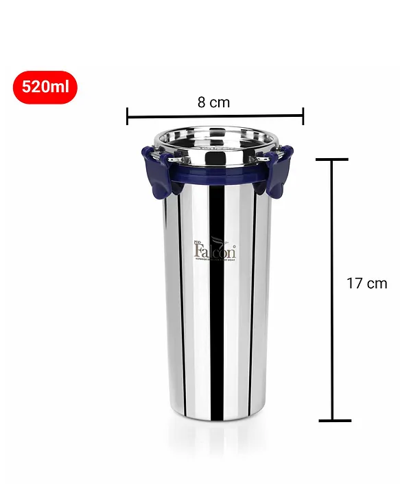 PDDFALCON Stainless Steel Eco Nxt Tumbler/Glass With Lid And Extra Clamp, 100% Leak Proof (520Ml Blue) - Image 6