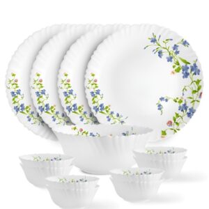 Cello Imperial Collection Erica Opalware Dinner Set (White) - Pack of 19 Pcs