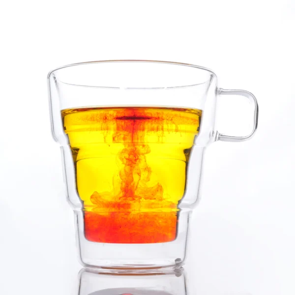 Double Wall Coffee Mug 250ml (8 Ounces), Clear Glass with Handle, Insulated Cappuccino, Tea, Latte Cup - Heat Resistant - pack of 6 - Image 2