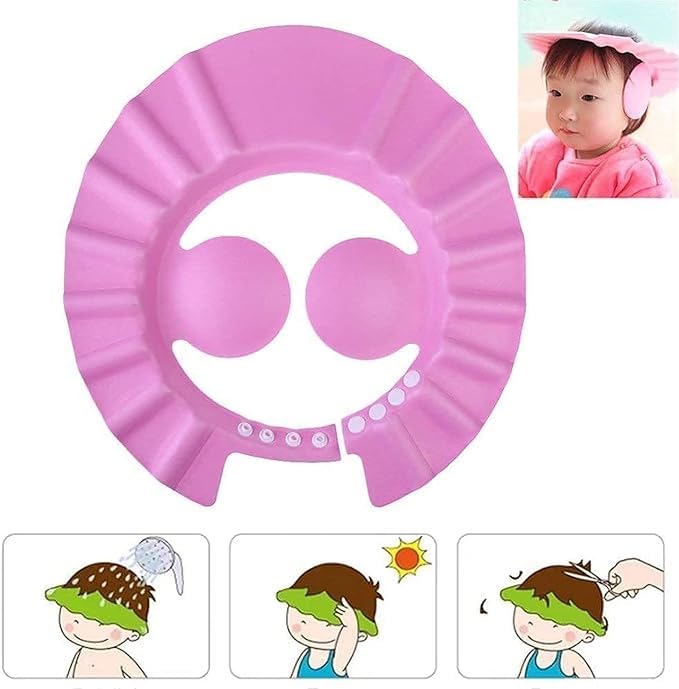 Soft Adjustable Visor Hat Safe Shampoo Shower Bathing Protection Cap for Toddler, Baby, Kids, Children Baby Shower Cap, Kids Bath Visor, Hair Washing Shield for 0-3 Years, Multicolor (Multicolor) - Image 5