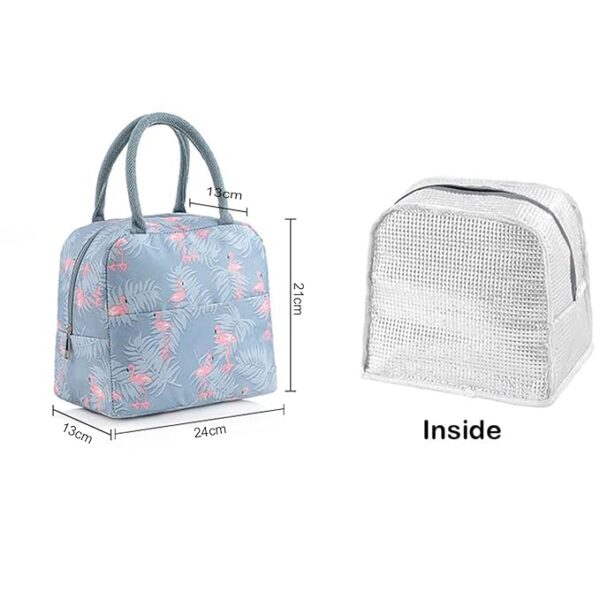 Portable Lunch Bag Insulated Canvas Tote Travel Tiffin Bag |  Lunch Bag for Office, College & School, Pack of 1 | Multi Color - Image 3
