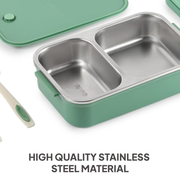 CELLO Food Buddy Lunch Box with Plastic Spoon and Fork | 100% Food Grade | Leak Proof and Break Resistant | Ideal for School, College, Office, Outdoor Activities | 925 ml, Multi Color - Image 6