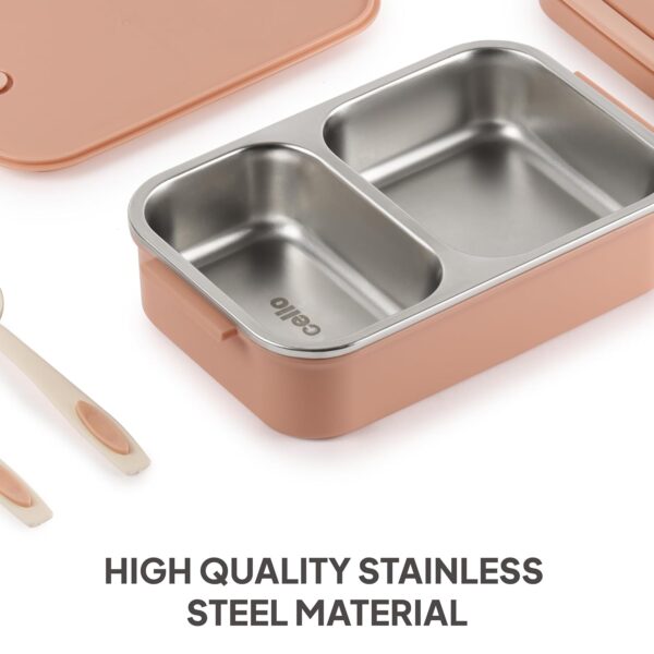 CELLO Food Buddy Lunch Box with Plastic Spoon and Fork | 100% Food Grade | Leak Proof and Break Resistant | Ideal for School, College, Office, Outdoor Activities | 925 ml, Multi Color - Image 9