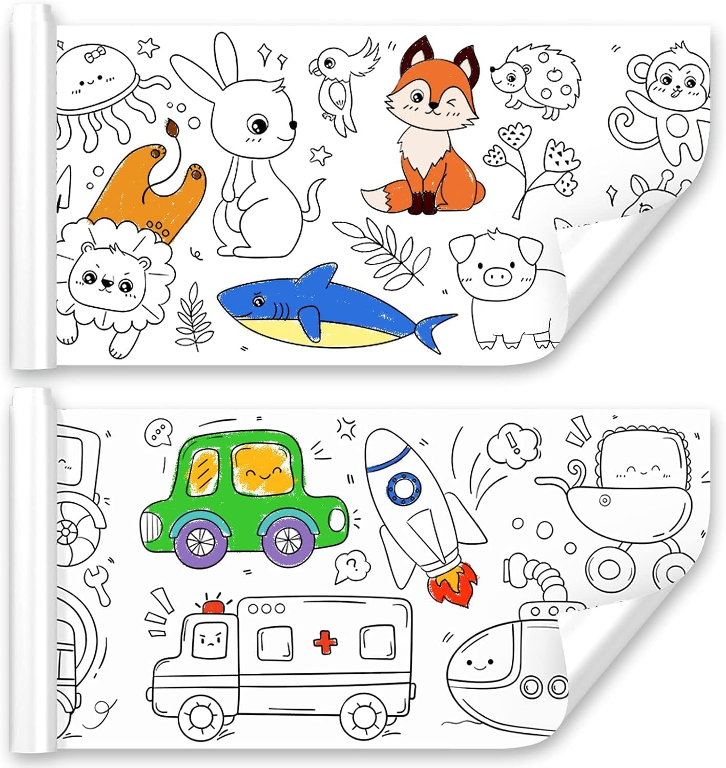 J3WORLD's Coloring Drawing Paper Roll for Kids, 300 x 30 cm, DIY Painting Drawing Paper Rolls for Toddler, Ideal Gift for Class Home Birthday Party | Pack of 1