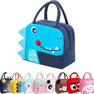 Insulated Lunch Bags Small for Women Work, Student Kids to School, Thermal Cooler Tote Bag Picnic Organizer Storage Lunch Box Portable and Reusable Multi Color DINO