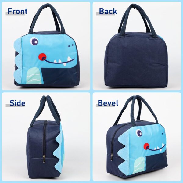 Insulated Lunch Bags Small for Women Work, Student Kids to School, Thermal Cooler Tote Bag Picnic Organizer Storage Lunch Box Portable and Reusable Multi Color DINO - Image 2