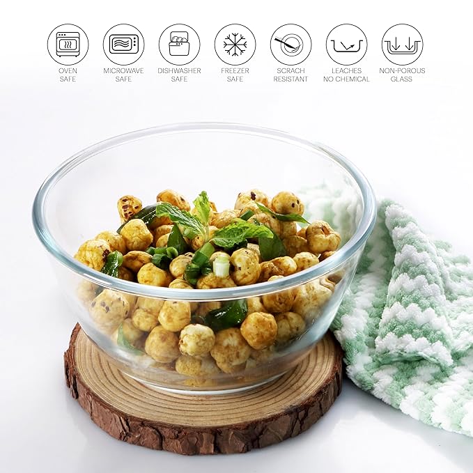 CELLO Ovenware Borosilicate Mixing Bowl | Microwave Safe & Dishwasher Safe | Stylish Gift for Wedding and Special Occasion | Scratch Resistant | 1000ml | Transparent - Image 7