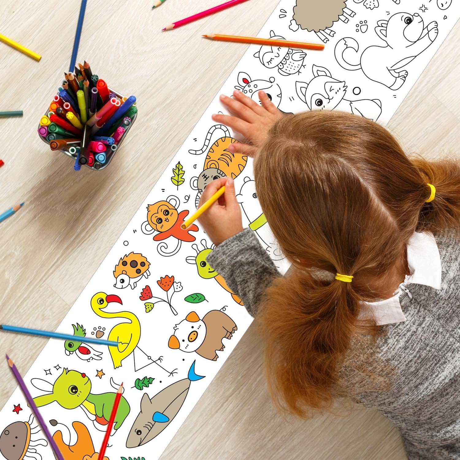 J3WORLD's Coloring Drawing Paper Roll for Kids, 300 x 30 cm, DIY Painting Drawing Paper Rolls for Toddler, Ideal Gift for Class Home Birthday Party | Pack of 1 - Image 6