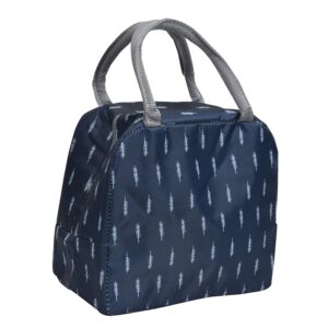 Insulated Lunch Bags Small for Women Work, Student Kids to School, Thermal Cooler Tote Bag Picnic Organizer Storage Lunch Box Portable and Reusable (Blue Leaf)