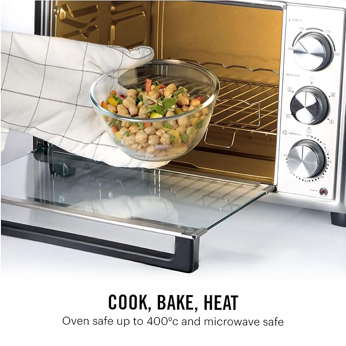 CELLO Ovenware Borosilicate Mixing Bowl | Microwave Safe & Dishwasher Safe | Stylish Gift for Wedding and Special Occasion | Scratch Resistant | 1000ml | Transparent - Image 3