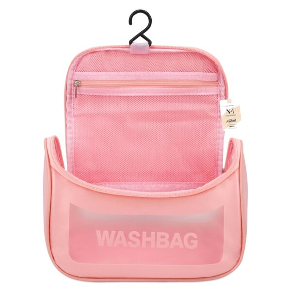 J3WORLD essentials Transparent Cosmetic Organizer Bag with Hook, Washbag Pouch Travel Makeup Bag Portable Carry Toiletry Storage Bag Makeup Pouch for Women Girls - Image 7