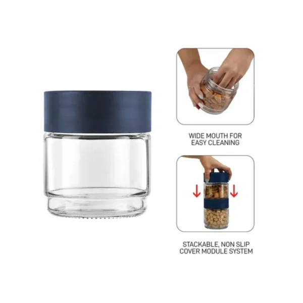 Cello Modustack 500 ML Storage Jars with Tray Gift Set | Set of 3 Pcs - Image 6