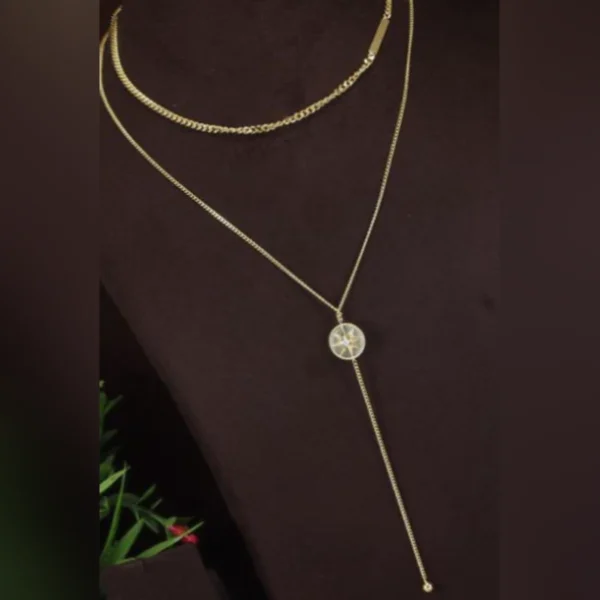 Double Layer Star Pendent Long Chain Necklace
