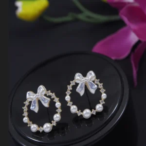 Korean Gold Plated Wreath Stud Earring