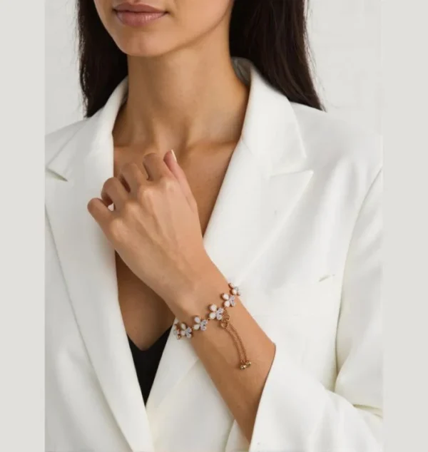 Korean Gold Plated Butterfly Link Adjustable Bracelet - Image 2