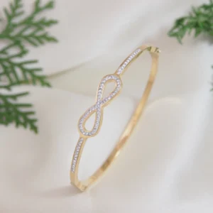 Jewelly Stainless steel Infinity Kada - GOLD