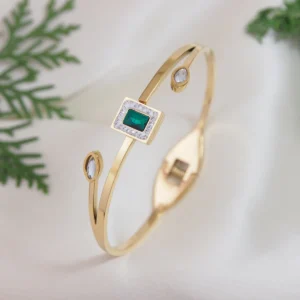 Jewelly Stainless steel Cubic Zirconia Kada - GOLD