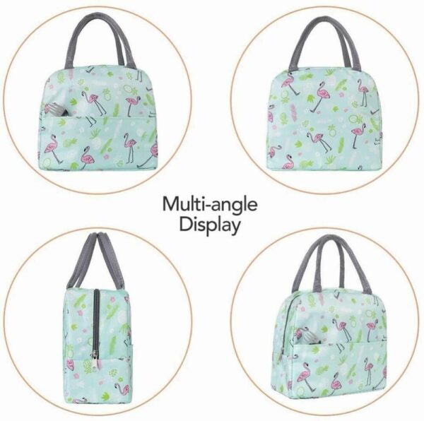 Portable Lunch Bag Insulated Canvas Tote Travel Tiffin Bag |  Lunch Bag for Office, College & School, Pack of 1 | Multi Color - Image 7