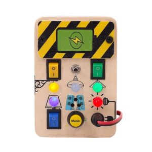 Bakiau STEM Phone Electric Busy Board Toy for Toddlers 6M+ 7 Switches, 6 LEDs & Type-C Charging | Montessori-Inspired Sensory Phone STEM Learning Activity Toy for Fine Motor Skills & Early Development