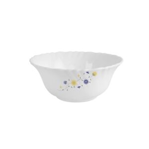 Cello Imperial Opalware Desert Bowl Set, 7-Pieces, White/Blooming Daisy
